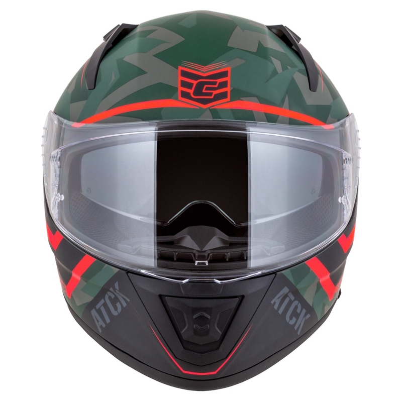 Integrální helma na motorku Cassida Aero ATCK camo zeleno-černo-šedo-oranžová