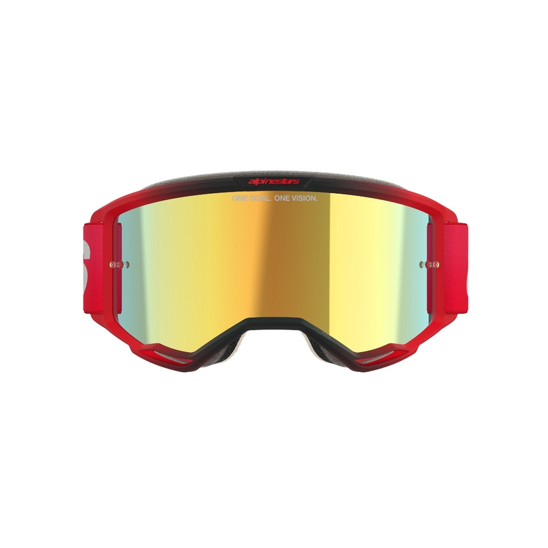 Motokrosové brýle Alpinestars Vision 5 Blaze červené se zrcadlovým, zlatým plexi