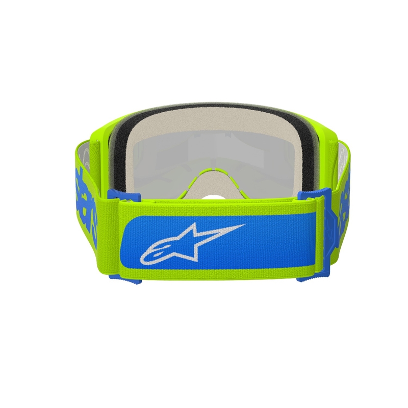 Motokrosové brýle Alpinestars Vision 5 Blaze fluo žluto-modré se zrcadlovým modrým plexi