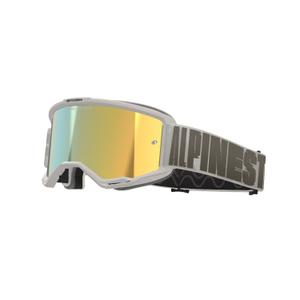 Motokrosové brýle Alpinestars Vision 5 Hollow pískové se zrcadlovým zlatým plexi