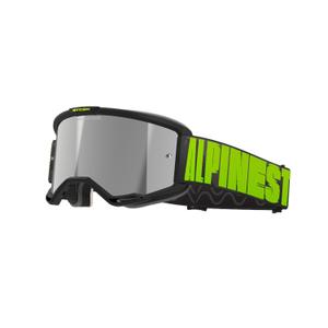 Motokrosové brýle Alpinestars Vision 5 Hollow šedo-fluo žluté se zrcadlovým stříbrným plexi