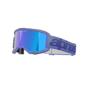 Motokrosové brýle Alpinestars Vision 5 Wordmark fialové se zrcadlovým modrým plexi