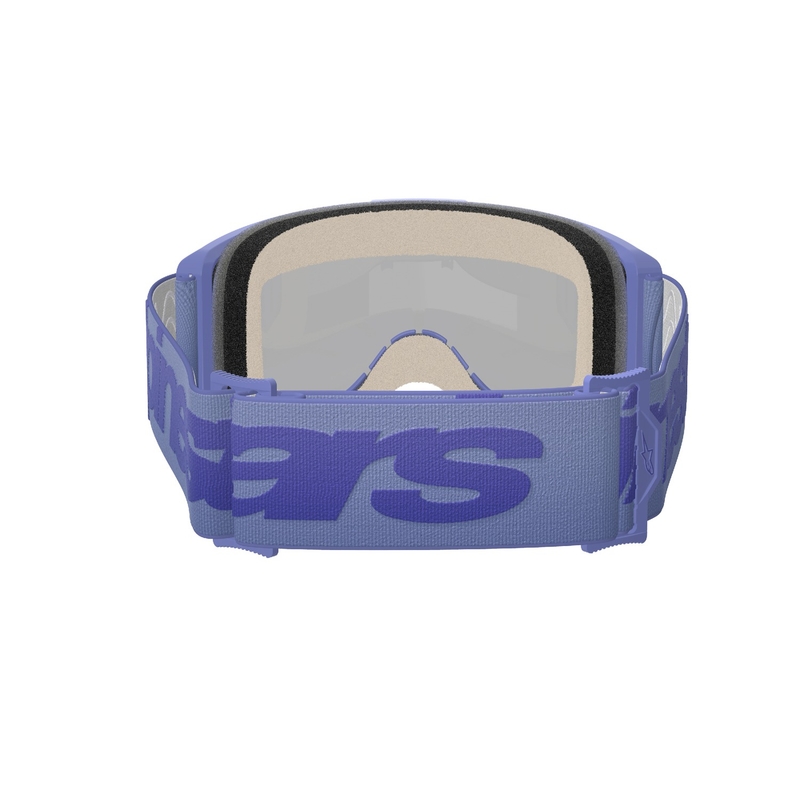 Motokrosové brýle Alpinestars Vision 5 Wordmark fialové se zrcadlovým modrým plexi