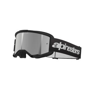 Motokrosové brýle Alpinestars Vision 3 Wordmark černé se zrcadlovým stříbrným plexi