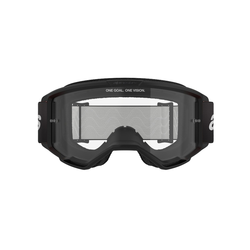 Motokrosové brýle Alpinestars Vision 3 Wordmark černé s čirým plexi