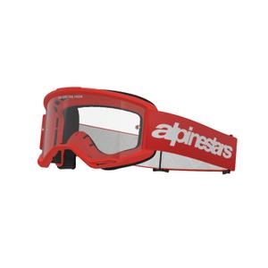 Motokrosové brýle Alpinestars Vision 3 Wordmark červené s čirým plexi