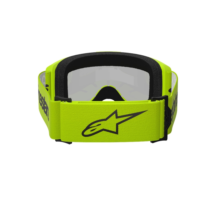 Motokrosové brýle Alpinestars Vision 3 Wordmark fluo žluté se zradlovým stříbrným plexi