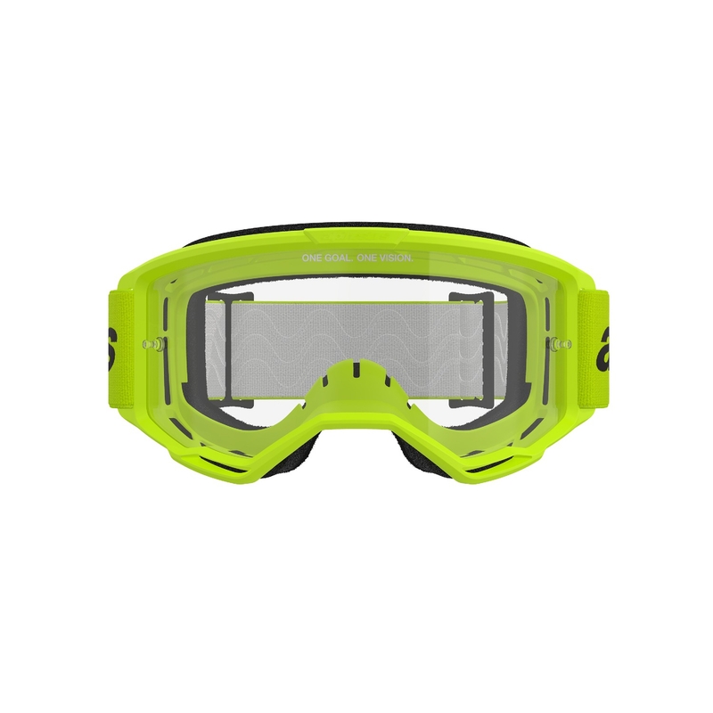 Motokrosové brýle Alpinestars Vision 3 Wordmark fluo žluté s čirým plexi
