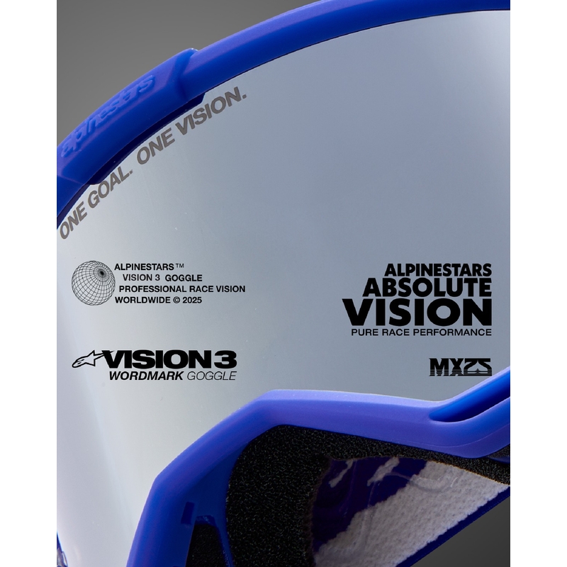Motokrosové brýle Alpinestars Vision 3 Wordmark fluo žluté s čirým plexi