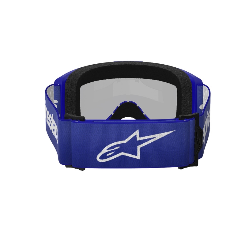 Motokrosové brýle Alpinestars Vision 3 Wordmark modré se zrcadlovým stříbrným zorníkem