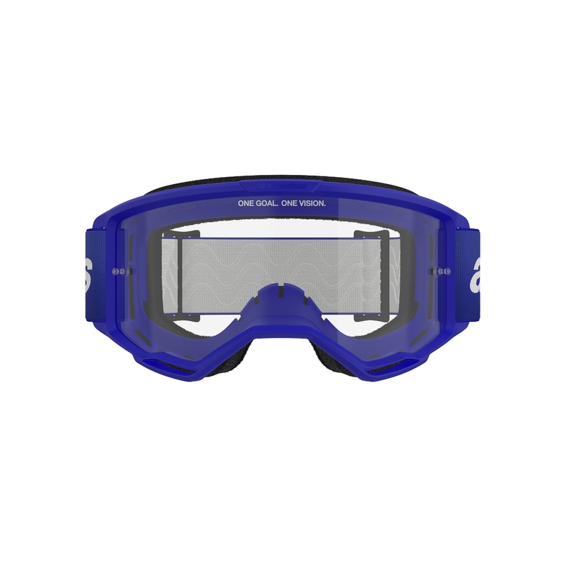 Motokrosové brýle Alpinestars Vision 3 Wordmark modré s čirým plexi