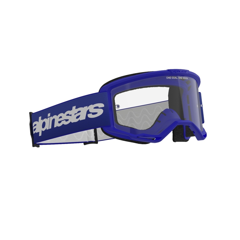 Motokrosové brýle Alpinestars Vision 3 Wordmark modré s čirým plexi