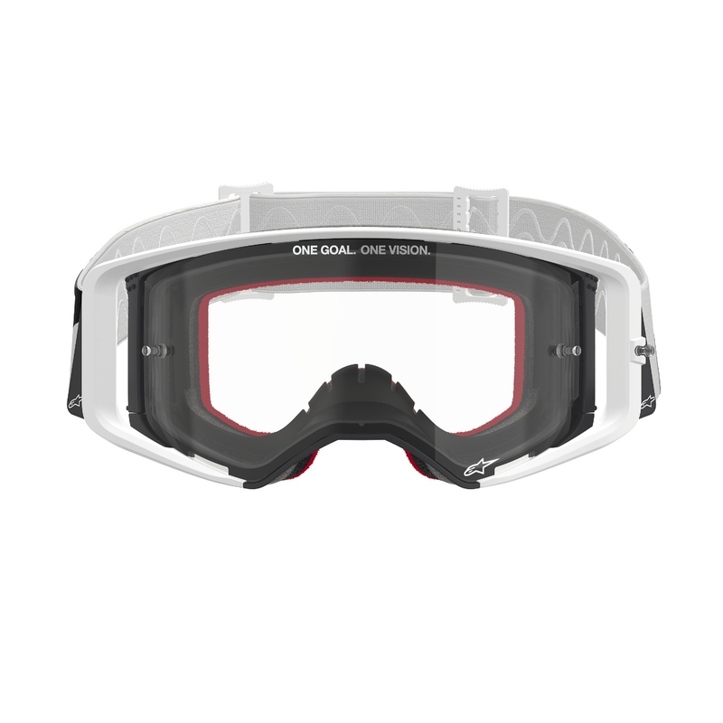Motokrosové brýle Alpinestars Supertech Corp bílé s čirým zorníkem