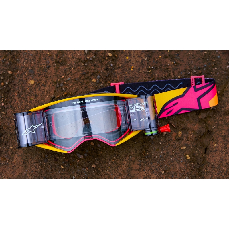 Motokrosové brýle Alpinestars Supertech Corp bílé s čirým zorníkem