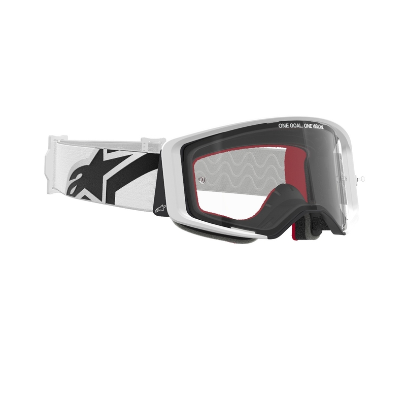 Motokrosové brýle Alpinestars Supertech Corp bílé s čirým zorníkem
