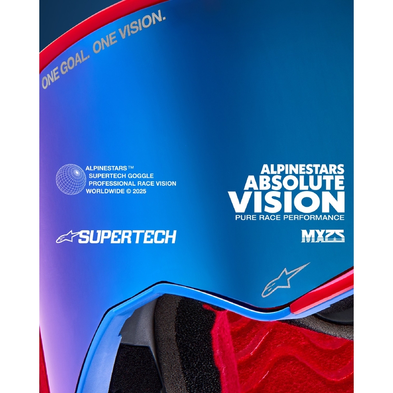 Motokrosové brýle Alpinestars Supertech Corp modro-oranžové s čirým zorníkem výprodej
