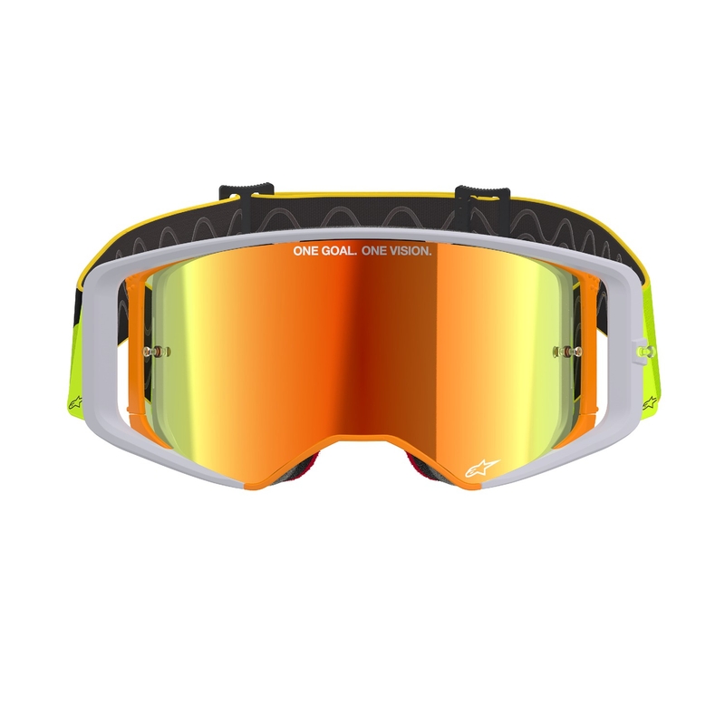 Motokrosové brýle Alpinestars Supertech Corp fluo žluto-šedé se zrcadlovým červeným zorníkem