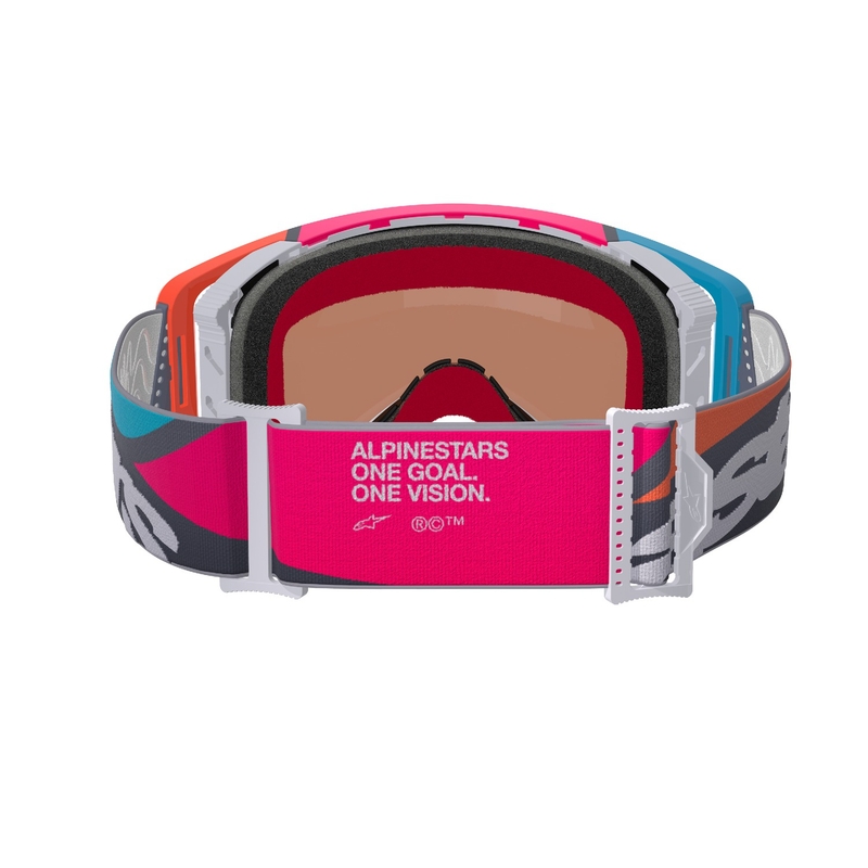Motokrosové brýle Alpinestars Supertech Stream šedo-multicolor se zrcadlovým stříbrným zorníkem