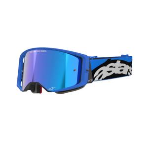 Motokrosové brýle Alpinestars Supertech Stream modré se zrcadlovým modrým zorníkem