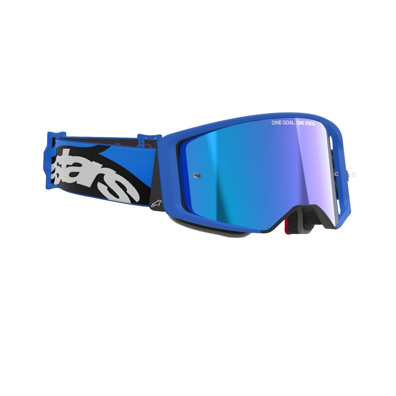 Motokrosové brýle Alpinestars Supertech Stream modré se zrcadlovým modrým zorníkem