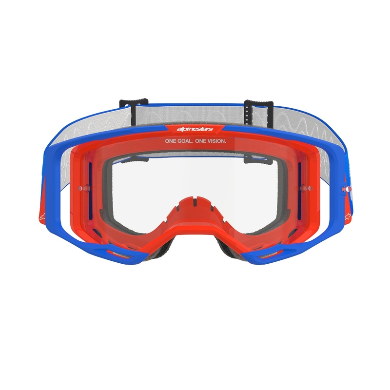 Motokrosové brýle Alpinestars Vision 8 Wordmark modro-oranžové s čirým zorníkem výprodej