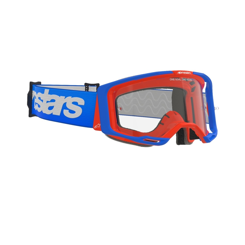 Motokrosové brýle Alpinestars Vision 8 Wordmark modro-oranžové s čirým zorníkem výprodej