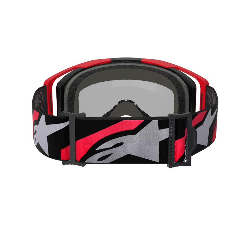 Motokrosové brýle Alpinestars Vision 8 Luar červeno-černé se zrcadlovým stříbrným zorníkem
