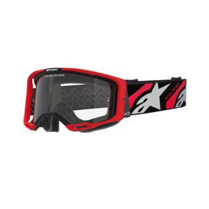 Motokrosové brýle Alpinestars Vision 8 Luar červeno-černé s čirým zorníkem