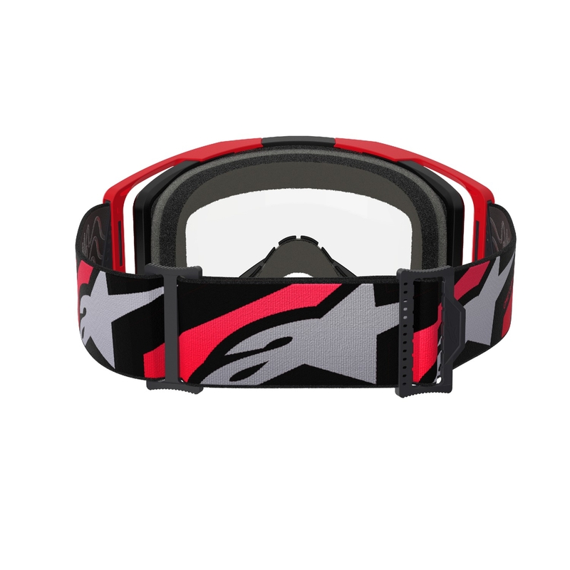 Motokrosové brýle Alpinestars Vision 8 Luar červeno-černé s čirým zorníkem