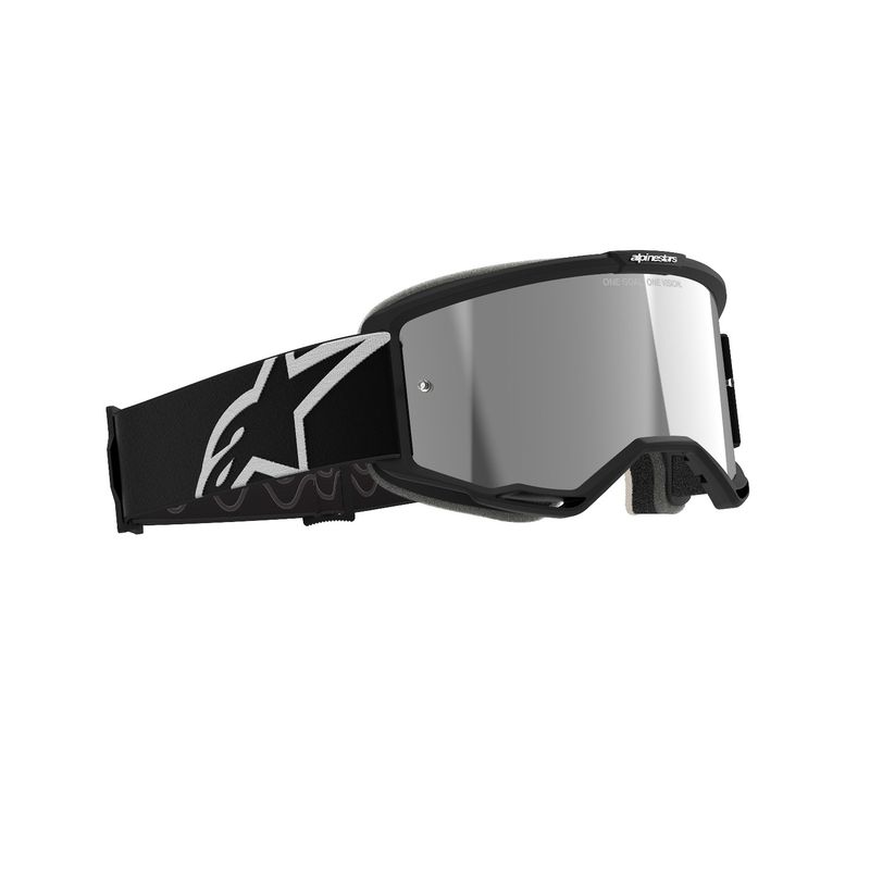 Motokrosové brýle Alpinestars Vision 5 Corp černé se zrcadlovým stříbrným zorníkem
