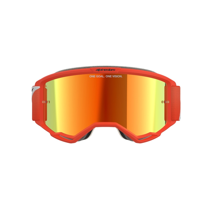 Motokrosové brýle Alpinestars Vision 5 Corp oranžové se zrcadlovým červeným zorníkem