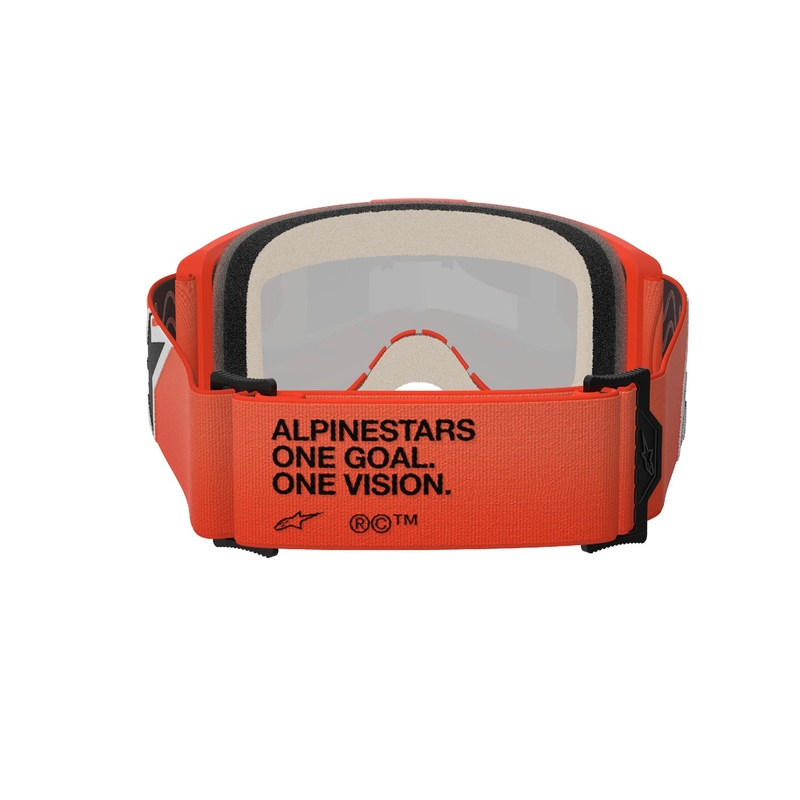 Motokrosové brýle Alpinestars Vision 5 Corp oranžové se zrcadlovým červeným zorníkem