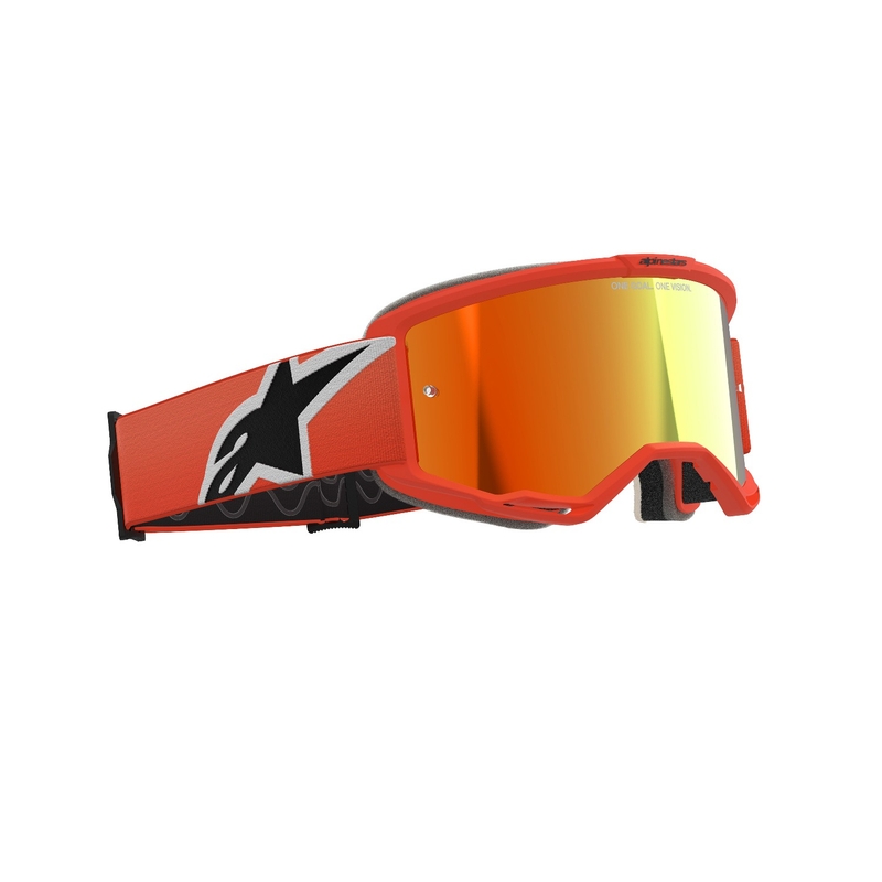 Motokrosové brýle Alpinestars Vision 5 Corp oranžové se zrcadlovým červeným zorníkem