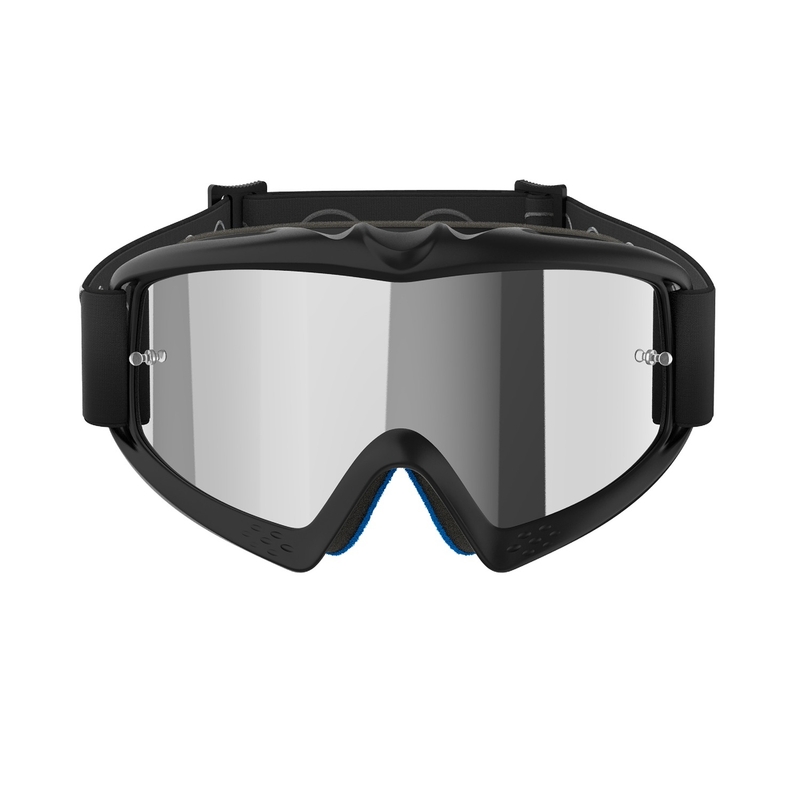 Dětské motokrosové brýle Alpinestars Vision Youth Corp černé se zrcadlovým stříbrným zorníkem