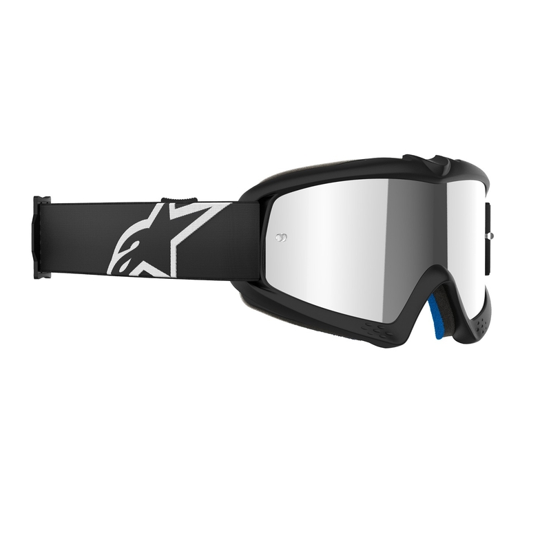 Dětské motokrosové brýle Alpinestars Vision Youth Corp černé se zrcadlovým stříbrným zorníkem