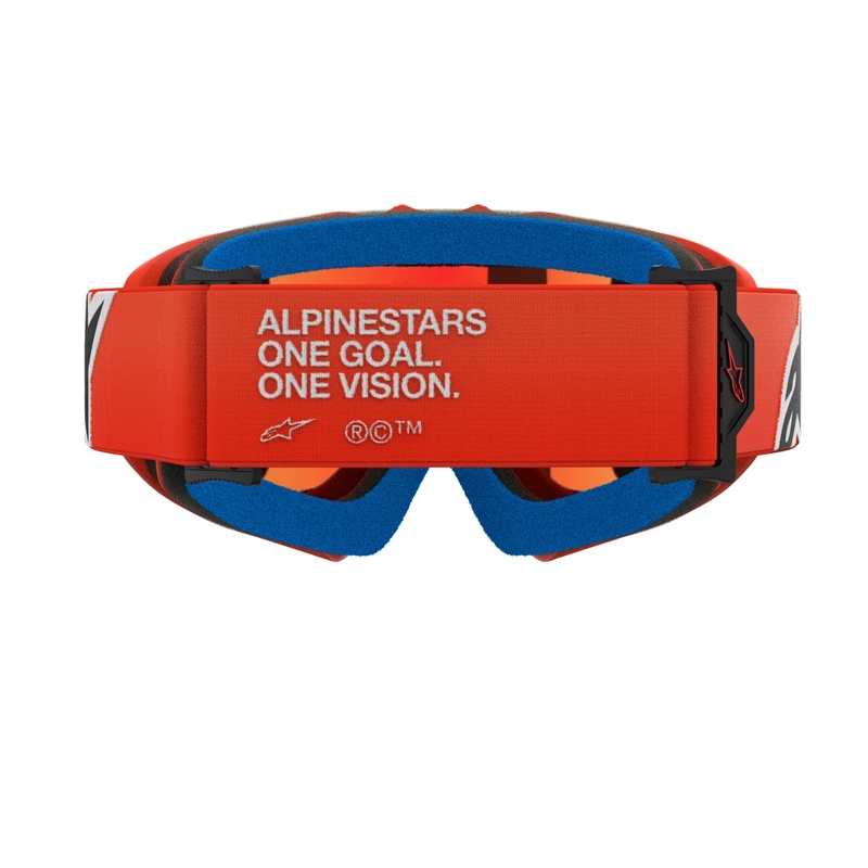 Dětské motokrosové brýle Alpinestars Vision Youth Corp oranžové se zrcadlovým červeným zorníkem