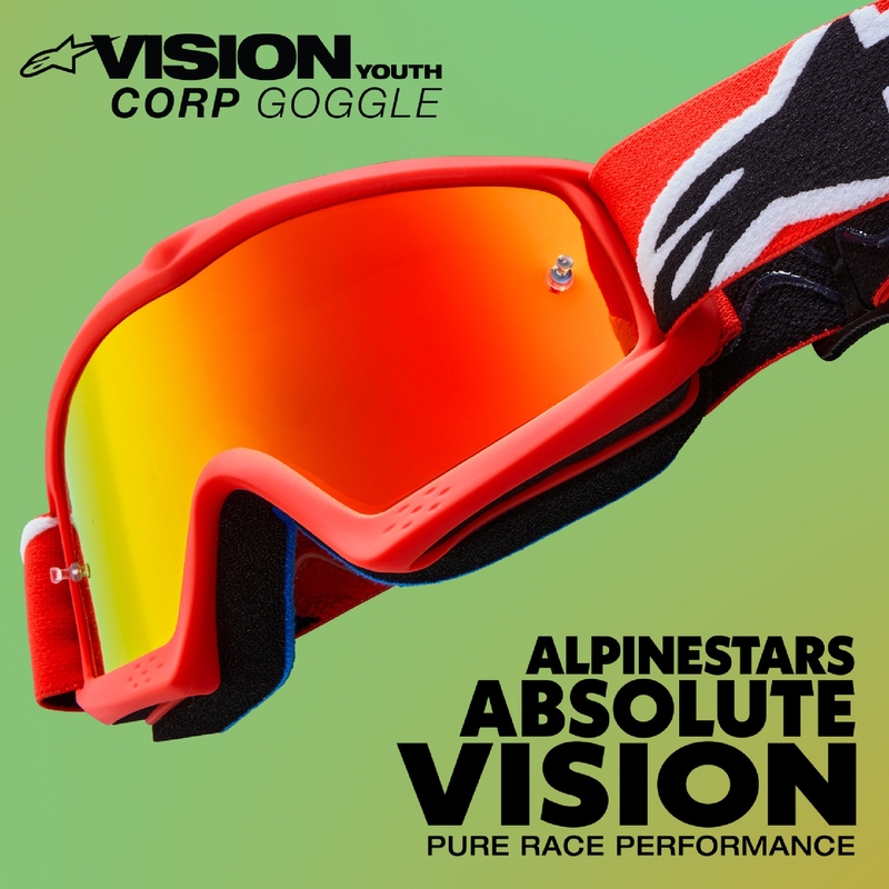 Dětské motokrosové brýle Alpinestars Vision Youth Blaze modré se zrcadlovým modrým zorníkem