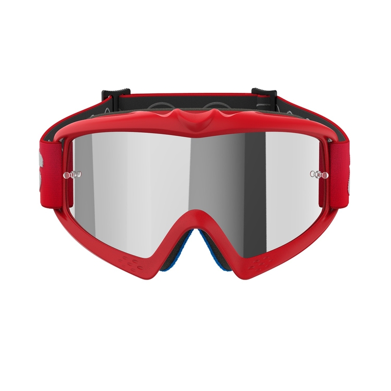 Dětské motokrosové brýle Alpinestars Vision Youth Blaze červené se zrcadlovým stříbrným zorníkem