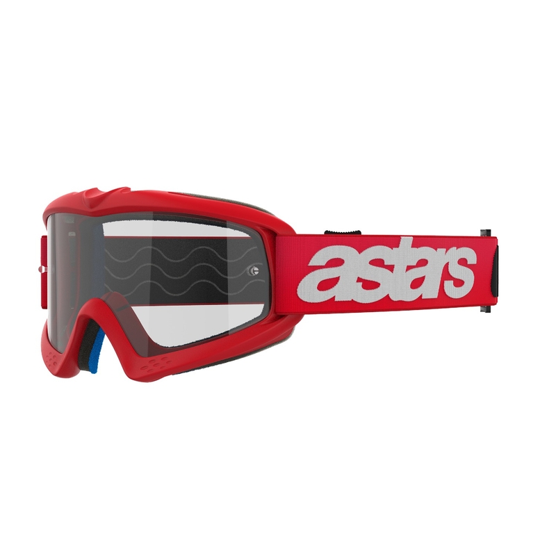Dětské motokrosové brýle Alpinestars Vision Youth Blaze červené s čirým zorníkem