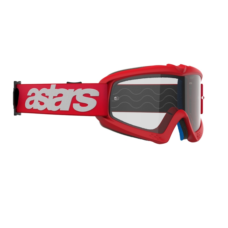 Dětské motokrosové brýle Alpinestars Vision Youth Blaze červené s čirým zorníkem
