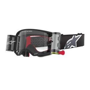 Motokrosové brýle Alpinestars Supertech Corp ROLL-OFF Wide Vision černo-šedé s čirým zorníkem