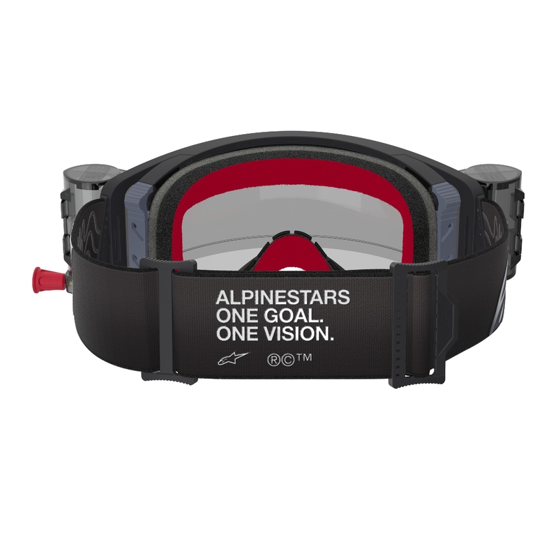 Motokrosové brýle Alpinestars Supertech Corp ROLL-OFF Wide Vision černo-šedé s čirým zorníkem