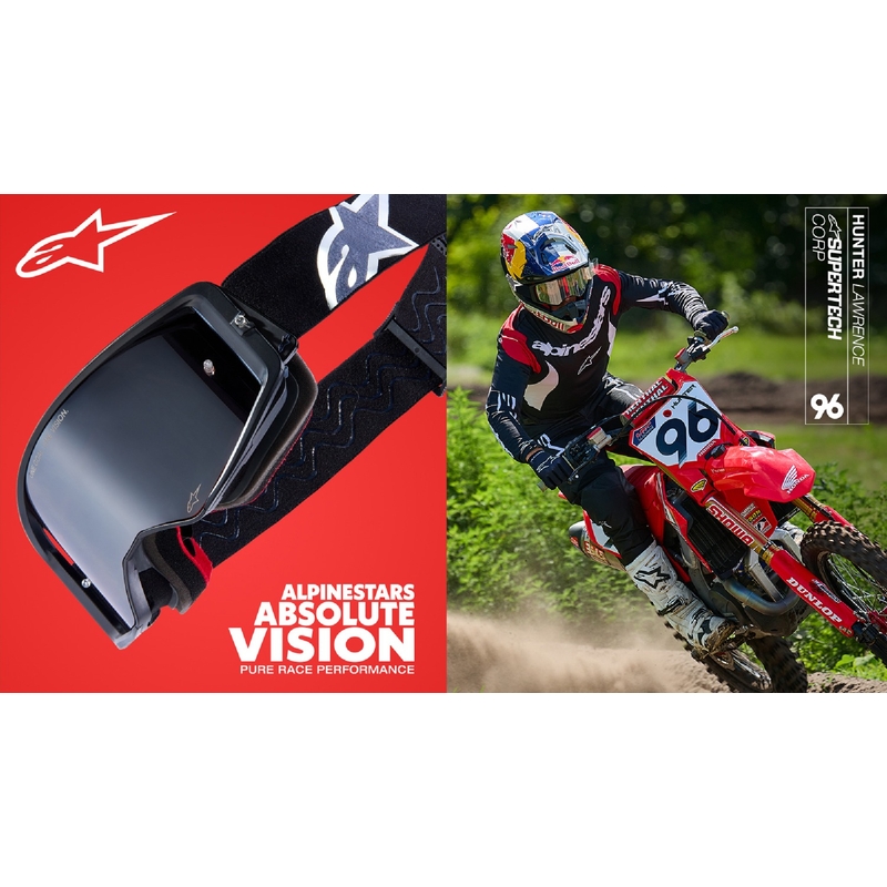 Motokrosové brýle Alpinestars Supertech Corp ROLL-OFF Wide Vision černo-šedé s čirým zorníkem