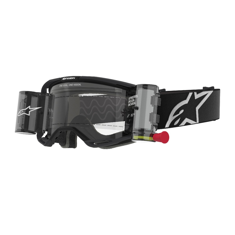 Motokrosové brýle Alpinestars Vision 8 Corp ROLL-OFF Wide Vision černé s čirým zorníkem