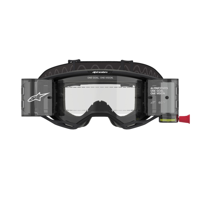 Motokrosové brýle Alpinestars Vision 8 Corp ROLL-OFF Wide Vision černé s čirým zorníkem