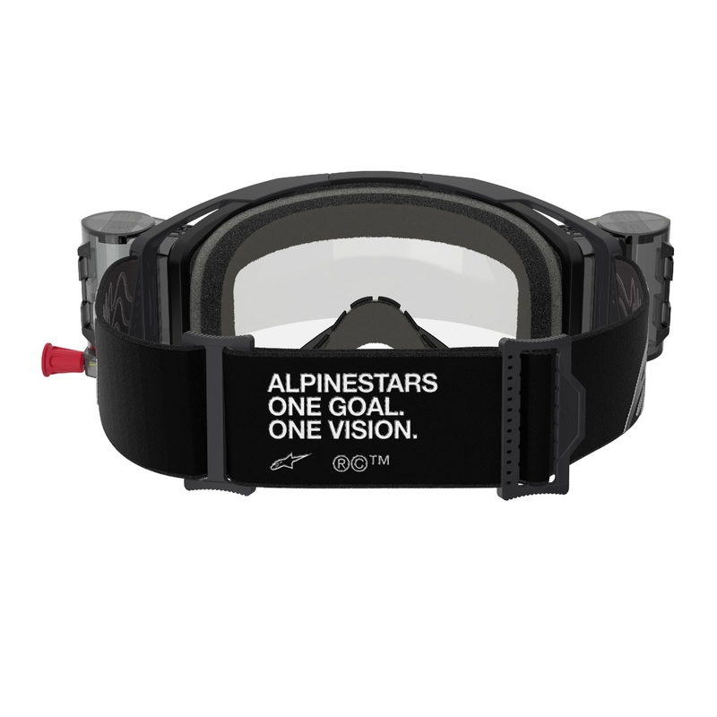 Motokrosové brýle Alpinestars Vision 8 Corp ROLL-OFF Wide Vision černé s čirým zorníkem