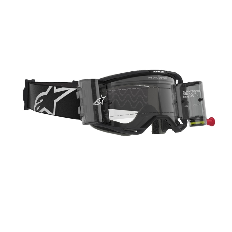 Motokrosové brýle Alpinestars Vision 8 Corp ROLL-OFF Wide Vision černé s čirým zorníkem