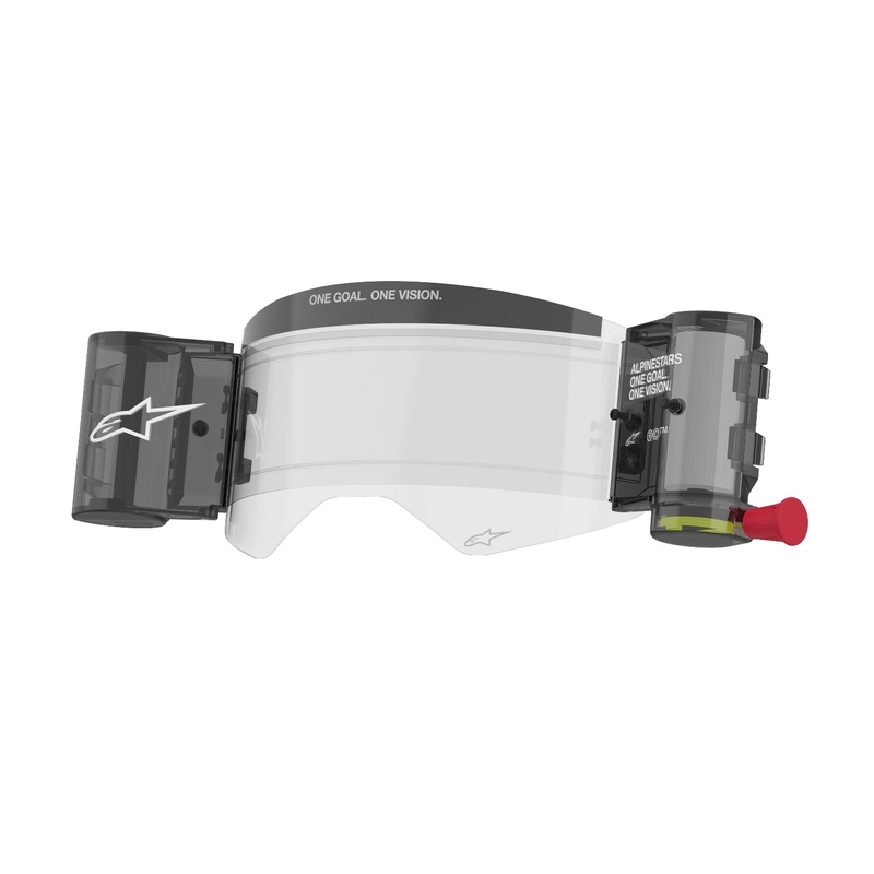 Náhradní sada Alpinestars Roll-Off Wide Vision k brýlím Supertech čiré plexi s čepy pro strhávací slídy