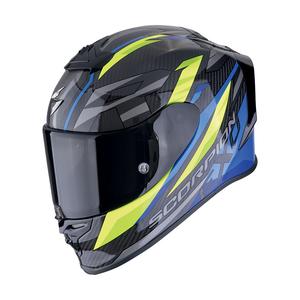 Integrální helma na motorku Scorpion EXO-R1 EVO CARBON AIR RUNNER černo-modro-fluo žlutá