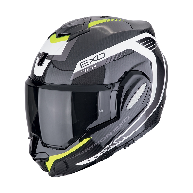 Překlápěcí helma na motorku Scorpion EXO-TECH EVO CARBON COSY černo-fluo žlutá